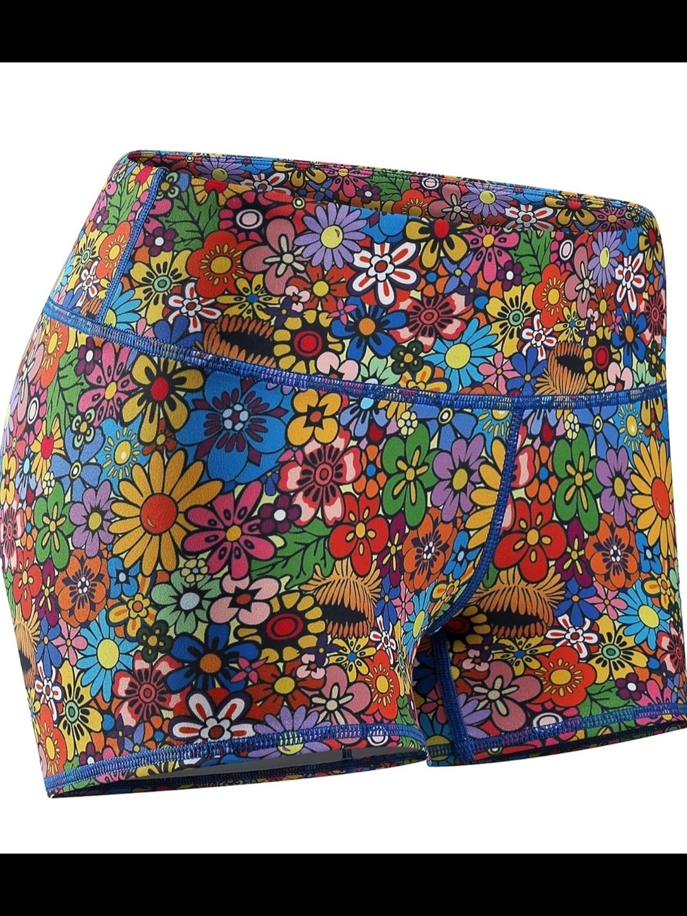 Women's Floral Multicolor 3 Inch Inseam Athletic Shorts - Vibrant Flower Print